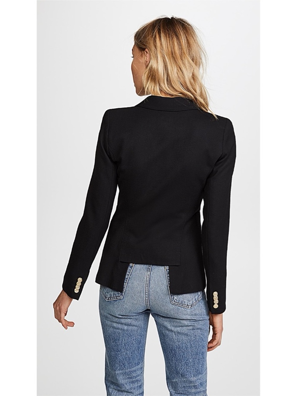 SMYTHE Classic Duchess Blazer Deep Black Wool Jacket 4 - Picture 4 of 14